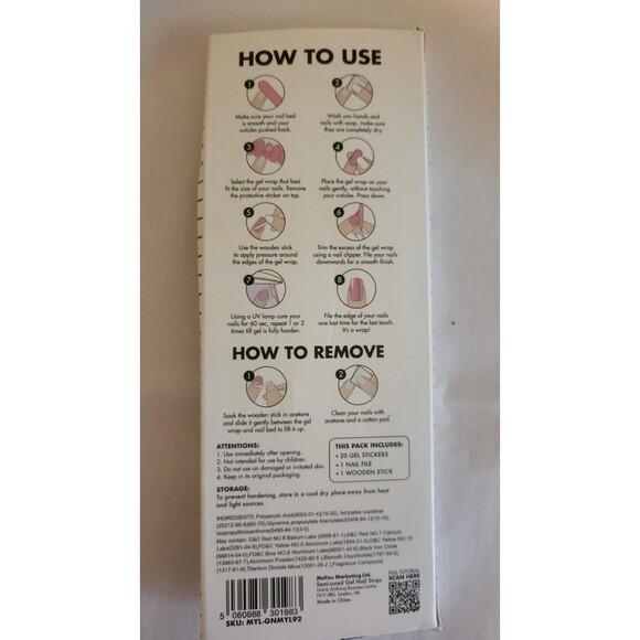 MOYOU LONDON Semi Cured Gel Nail Strips - 20 Pcs. Spring Nail Wraps for Salon - Picture 2 of 2